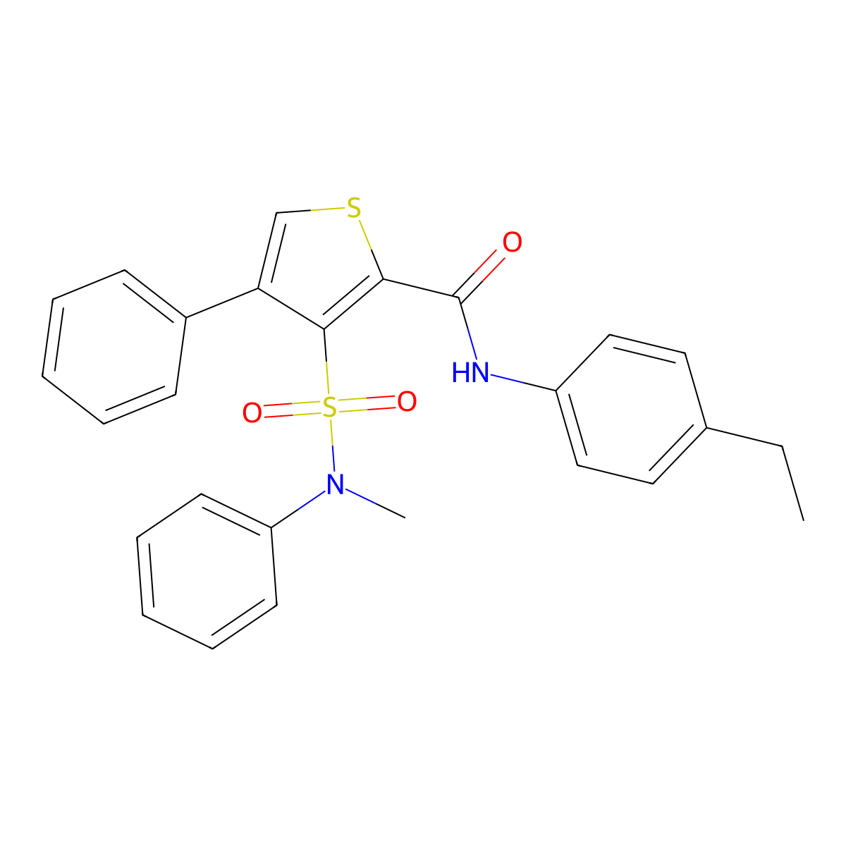 N-(4-ethylphenyl)-3-[methyl(phenyl)sulfamoyl]-4-phenylthiophene-2-carboxamide molecular structure, CAS 1105214-83-2