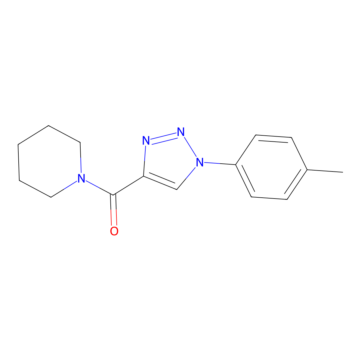 1-[1-(4-methylphenyl)-1H-1,2,3-triazole-4-carbonyl]piperidine molecular structure, CAS 1105214-89-8