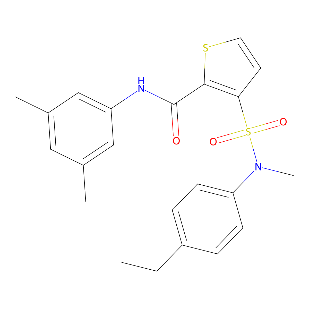 N-(3,5-dimethylphenyl)-3-[(4-ethylphenyl)(methyl)sulfamoyl]thiophene-2-carboxamide molecular structure, CAS 1105214-90-1