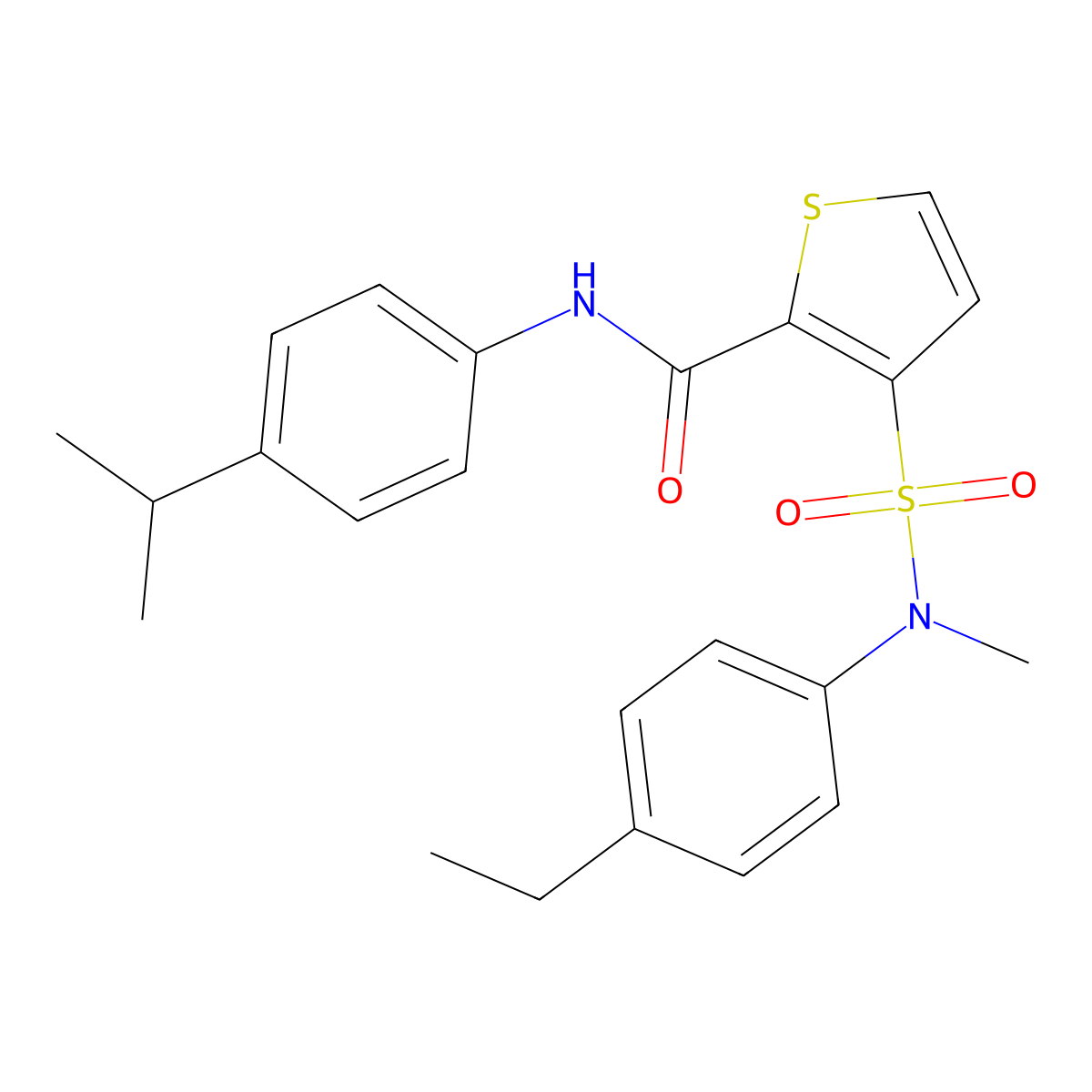 3-[(4-ethylphenyl)(methyl)sulfamoyl]-N-[4-(propan-2-yl)phenyl]thiophene-2-carboxamide molecular structure, CAS 1105214-94-5