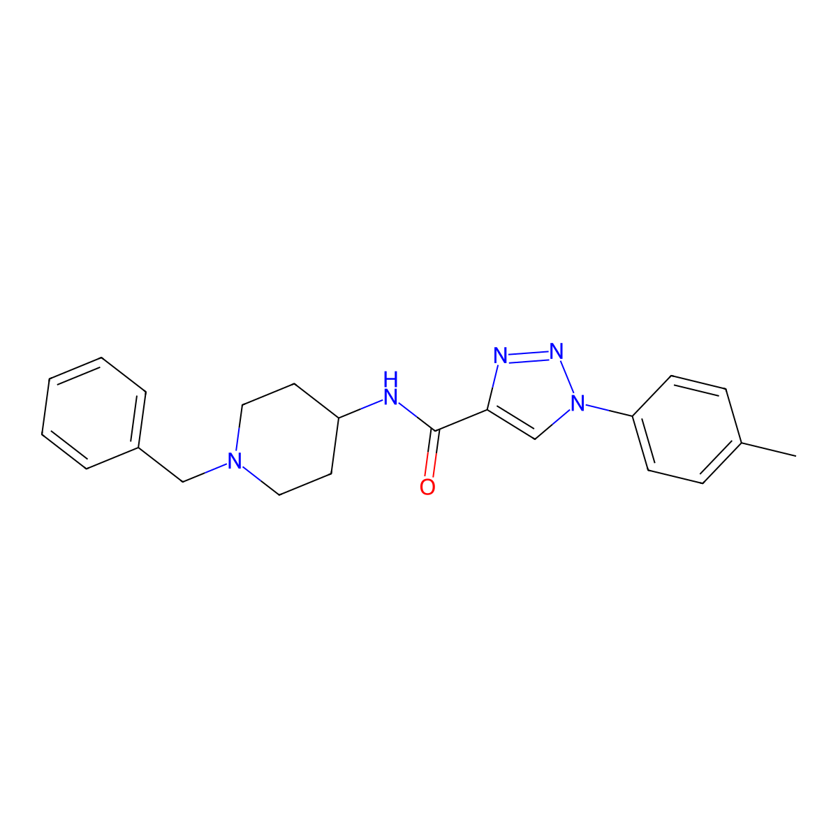 N-(1-benzylpiperidin-4-yl)-1-(4-methylphenyl)-1H-1,2,3-triazole-4-carboxamide molecular structure, CAS 1105214-96-7