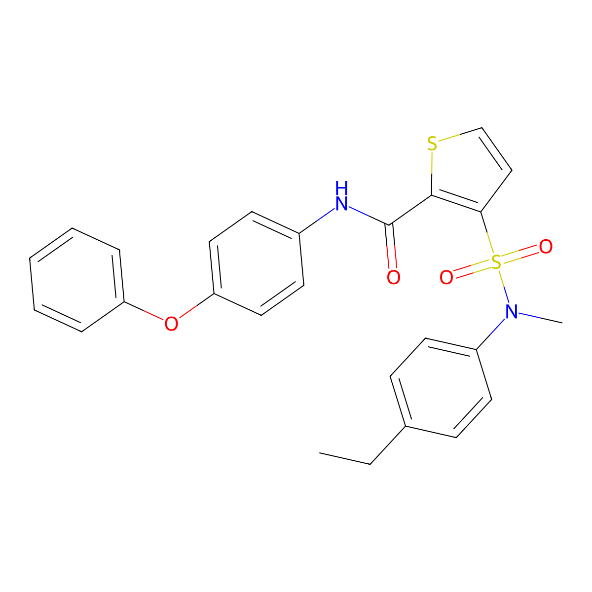 3-[(4-ethylphenyl)(methyl)sulfamoyl]-N-(4-phenoxyphenyl)thiophene-2-carboxamide molecular structure, CAS 1105214-97-8