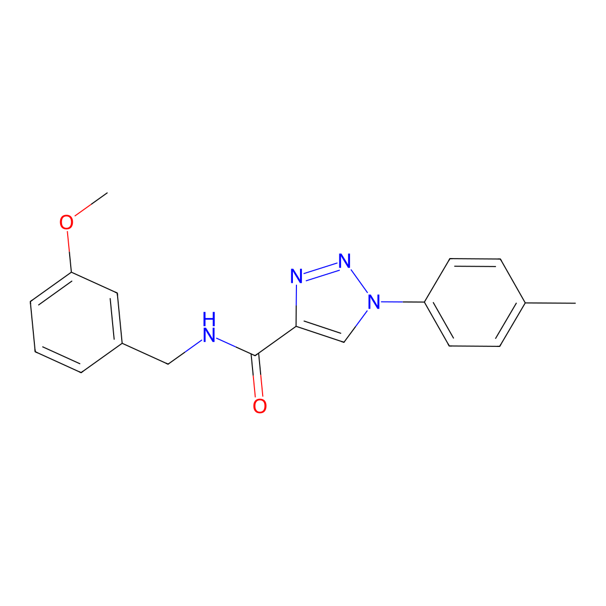 N-(3-methoxybenzyl)-1-(4-methylphenyl)-1H-1,2,3-triazole-4-carboxamide molecular structure, CAS 1105215-01-7