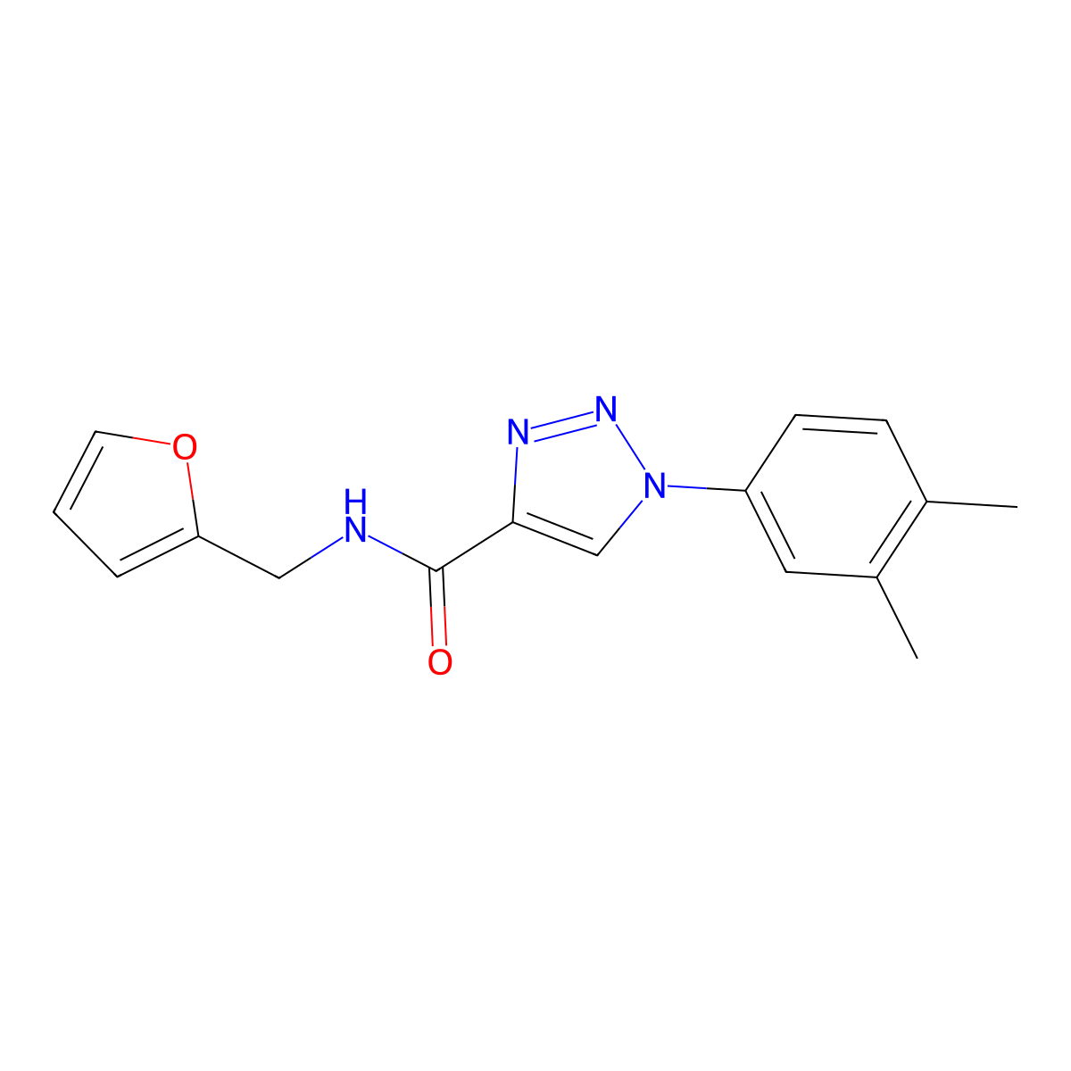 1-(3,4-dimethylphenyl)-N-(furan-2-ylmethyl)-1H-1,2,3-triazole-4-carboxamide molecular structure, CAS 1105215-09-5