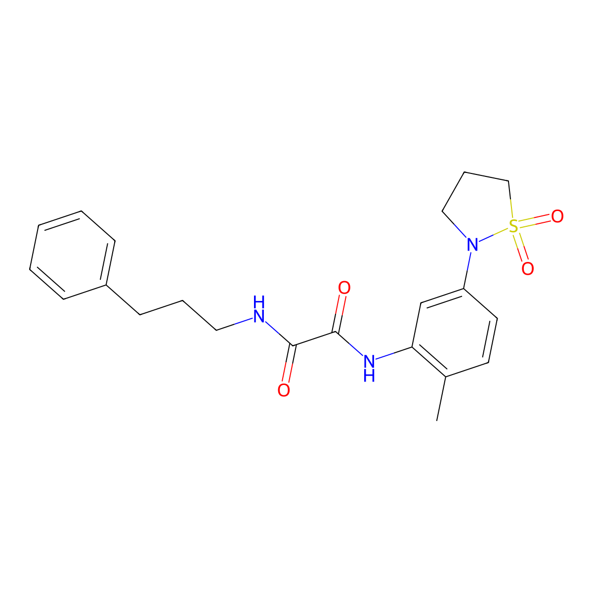 N1-(5-(1,1-dioxidoisothiazolidin-2-yl)-2-methylphenyl)-N2-(3-phenylpropyl)oxalamide molecular structure, CAS 1105215-28-8