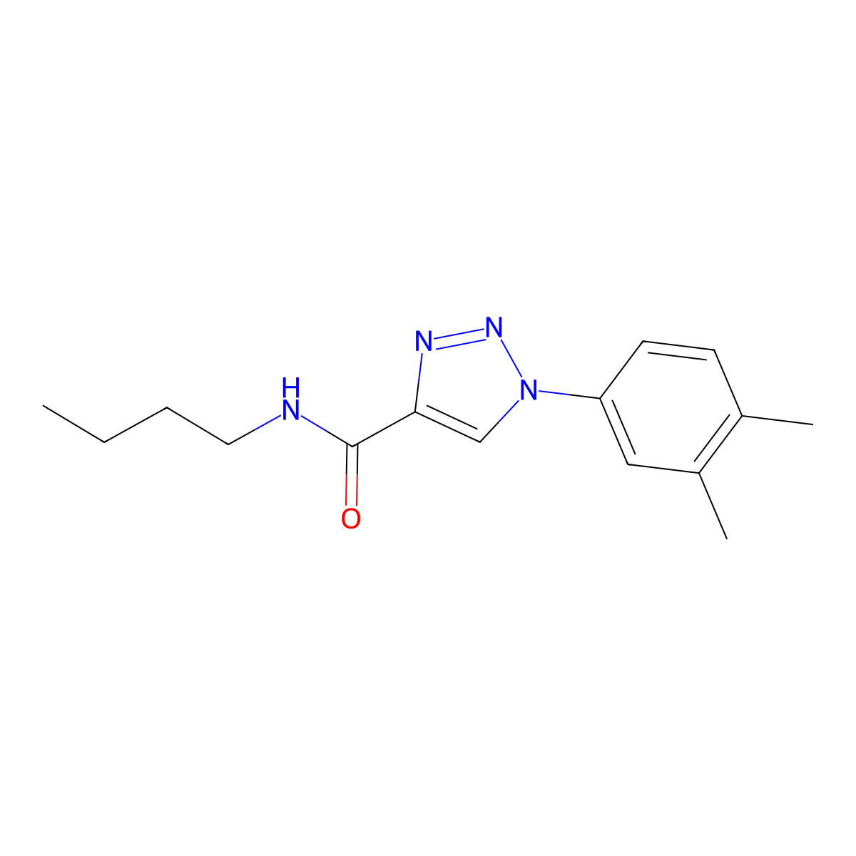 N-butyl-1-(3,4-dimethylphenyl)-1H-1,2,3-triazole-4-carboxamide molecular structure, CAS 1105215-29-9