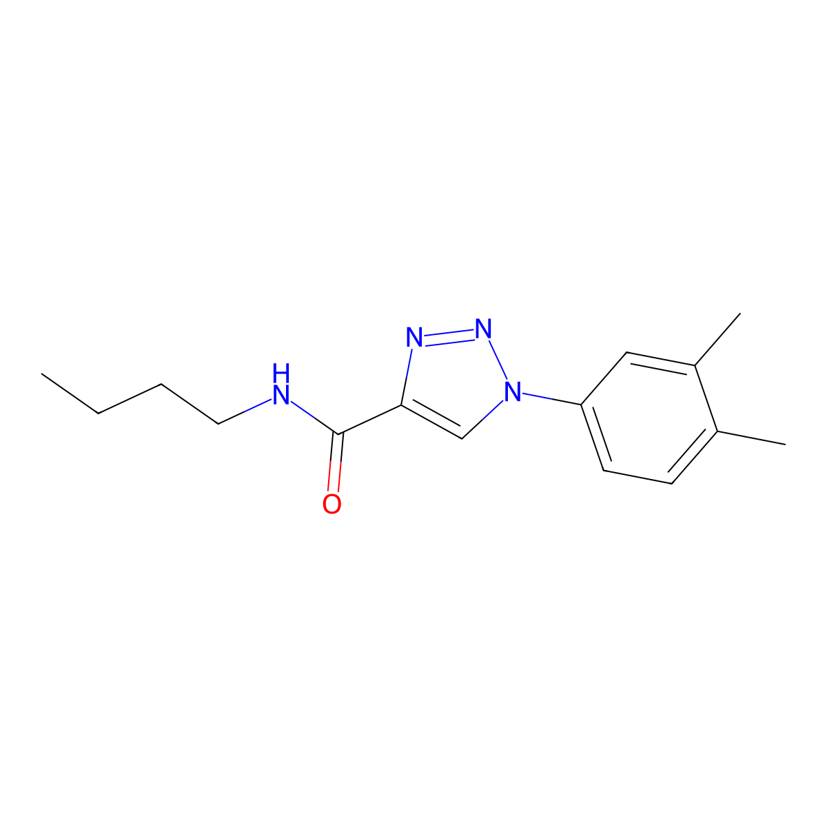 N-butyl-1-(3,4-dimethylphenyl)-1H-1,2,3-triazole-4-carboxamide molecular structure, CAS 1105215-29-9