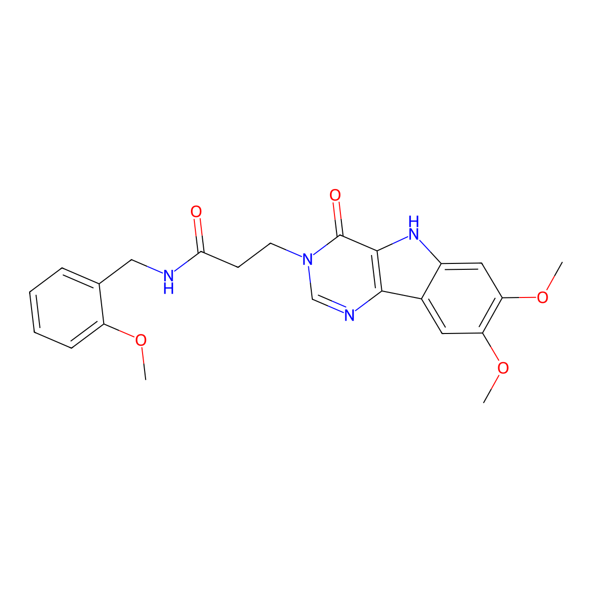3-(7,8-dimethoxy-4-oxo-4,5-dihydro-3H-pyrimido[5,4-b]indol-3-yl)-N-(2-methoxybenzyl)propanamide molecular structure, CAS 1105215-30-2