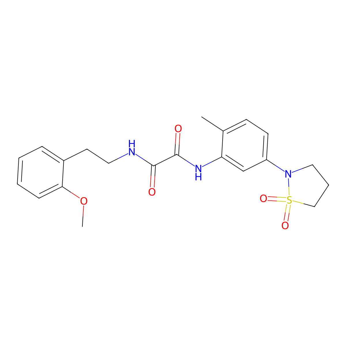 N1-(5-(1,1-dioxidoisothiazolidin-2-yl)-2-methylphenyl)-N2-(2-methoxyphenethyl)oxalamide molecular structure, CAS 1105215-32-4