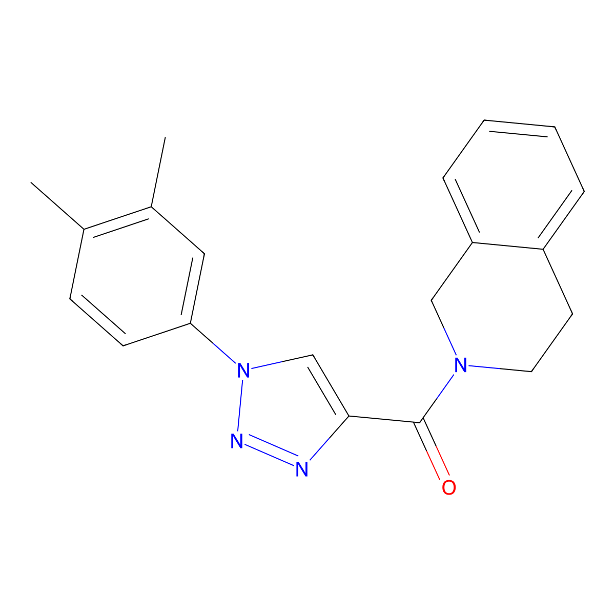 2-[1-(3,4-dimethylphenyl)-1H-1,2,3-triazole-4-carbonyl]-1,2,3,4-tetrahydroisoquinoline molecular structure, CAS 1105215-33-5