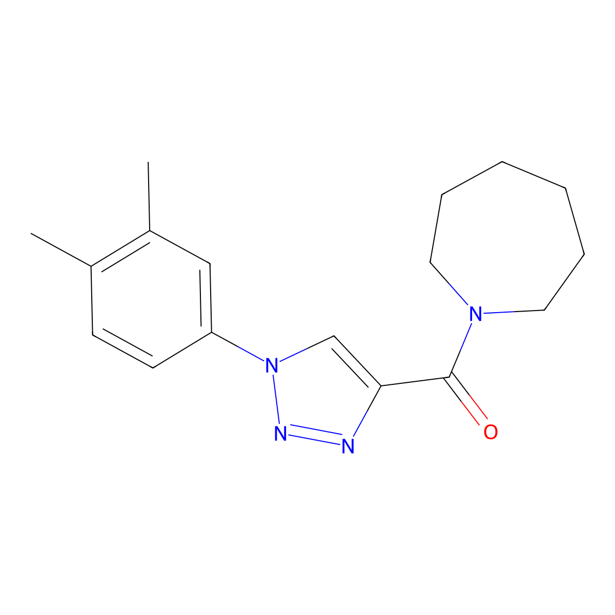 1-[1-(3,4-dimethylphenyl)-1H-1,2,3-triazole-4-carbonyl]azepane molecular structure, CAS 1105215-41-5