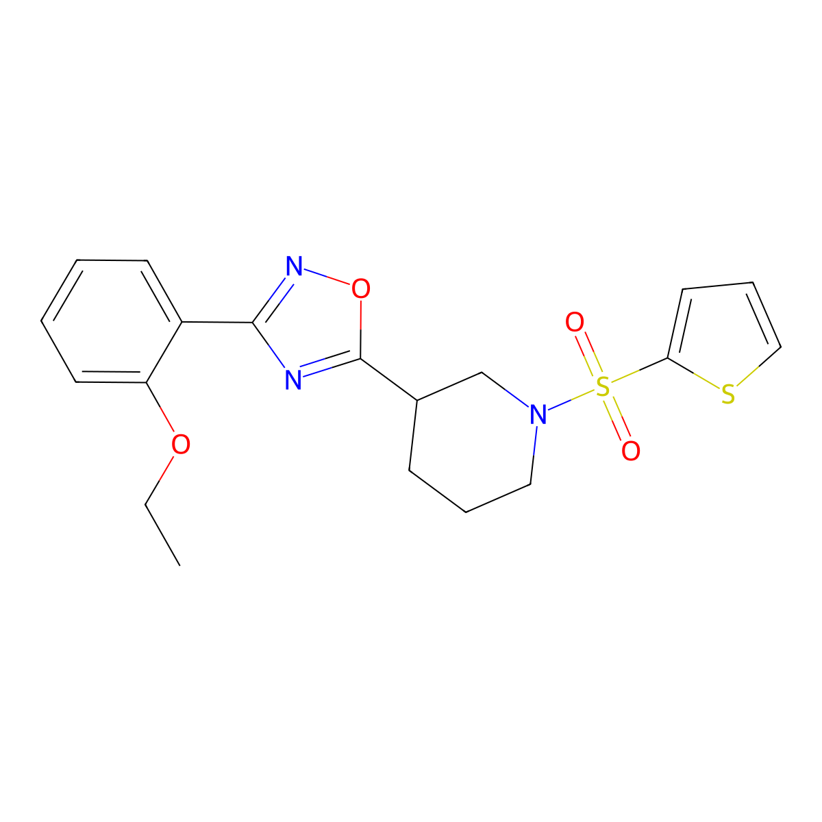 3-[3-(2-Ethoxyphenyl)-1,2,4-oxadiazol-5-yl]-1-(2-thienylsulfonyl)piperidine molecular structure, CAS 1105215-42-6