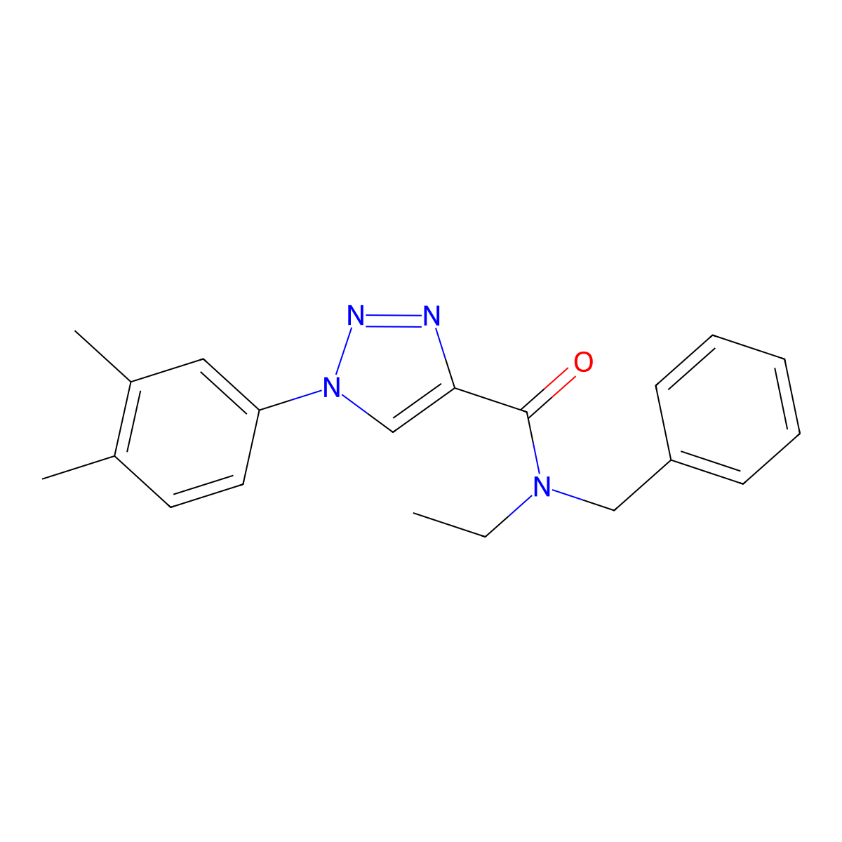 N-benzyl-1-(3,4-dimethylphenyl)-N-ethyl-1H-1,2,3-triazole-4-carboxamide molecular structure, CAS 1105215-53-9