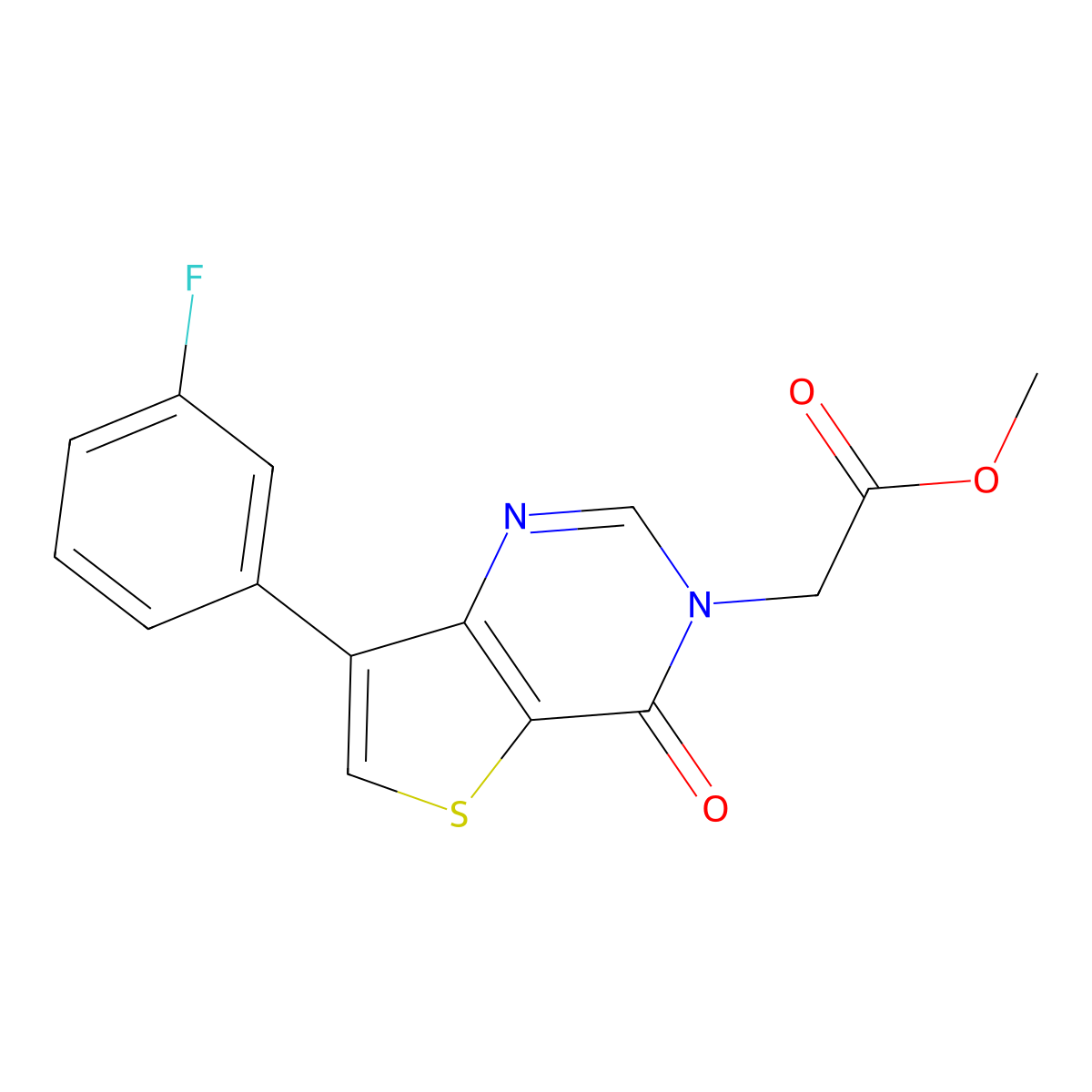 methyl [7-(3-fluorophenyl)-4-oxothieno[3,2-d]pyrimidin-3(4H)-yl]acetate molecular structure, CAS 1105215-77-7