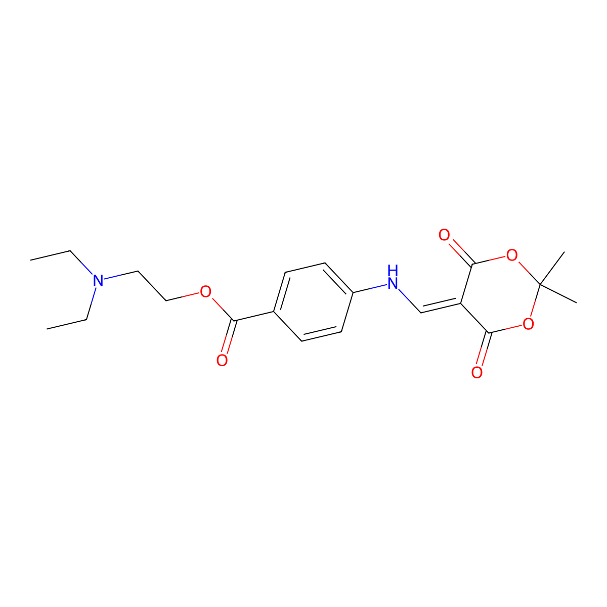 2-(Diethylamino)ethyl 4-{[(2,2-dimethyl-4,6-dioxo-1,3-dioxan-5-ylidene)methyl]amino}benzoate molecular structure, CAS 1105215-80-2