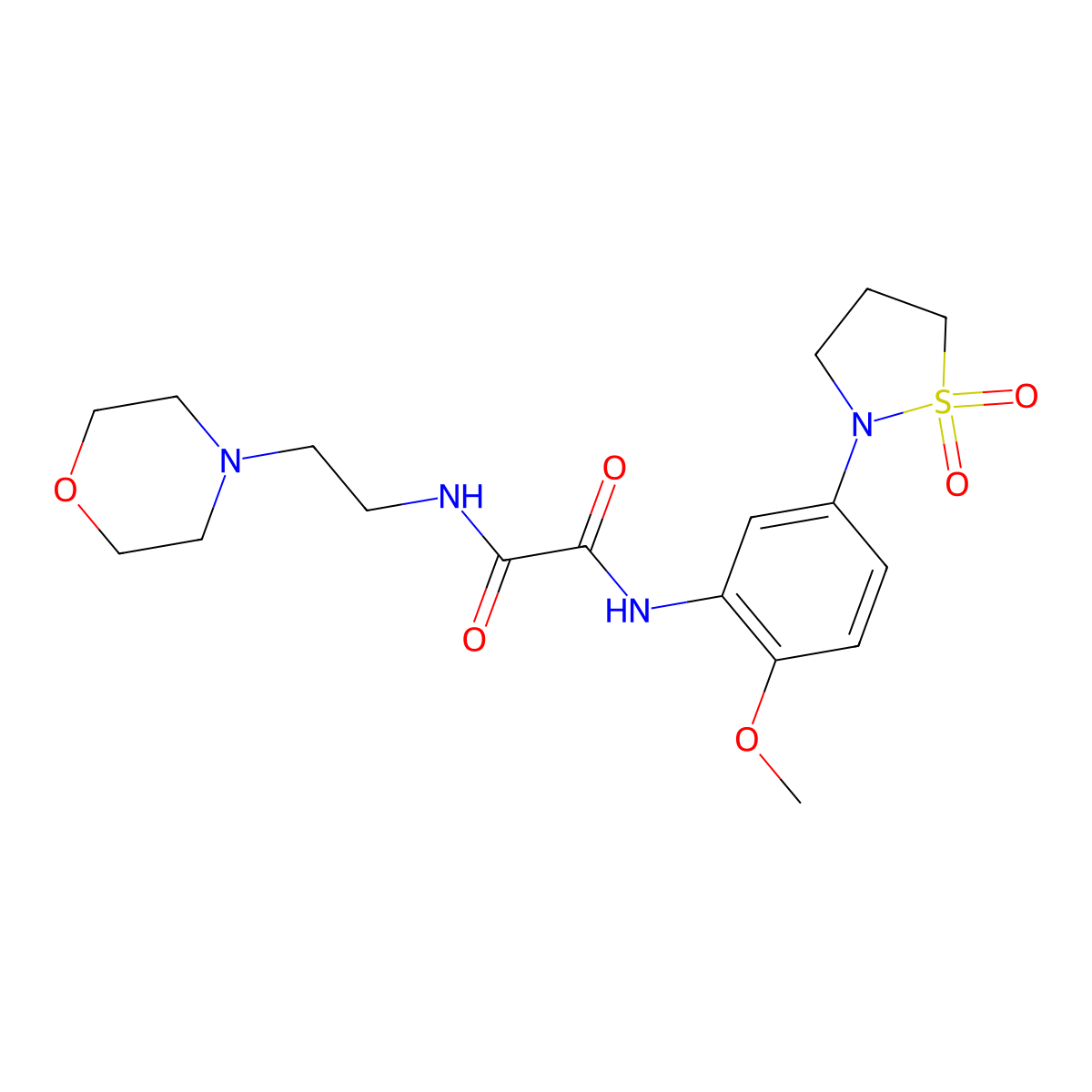 N1-(5-(1,1-dioxidoisothiazolidin-2-yl)-2-methoxyphenyl)-N2-(2-morpholinoethyl)oxalamide molecular structure, CAS 1105215-87-9