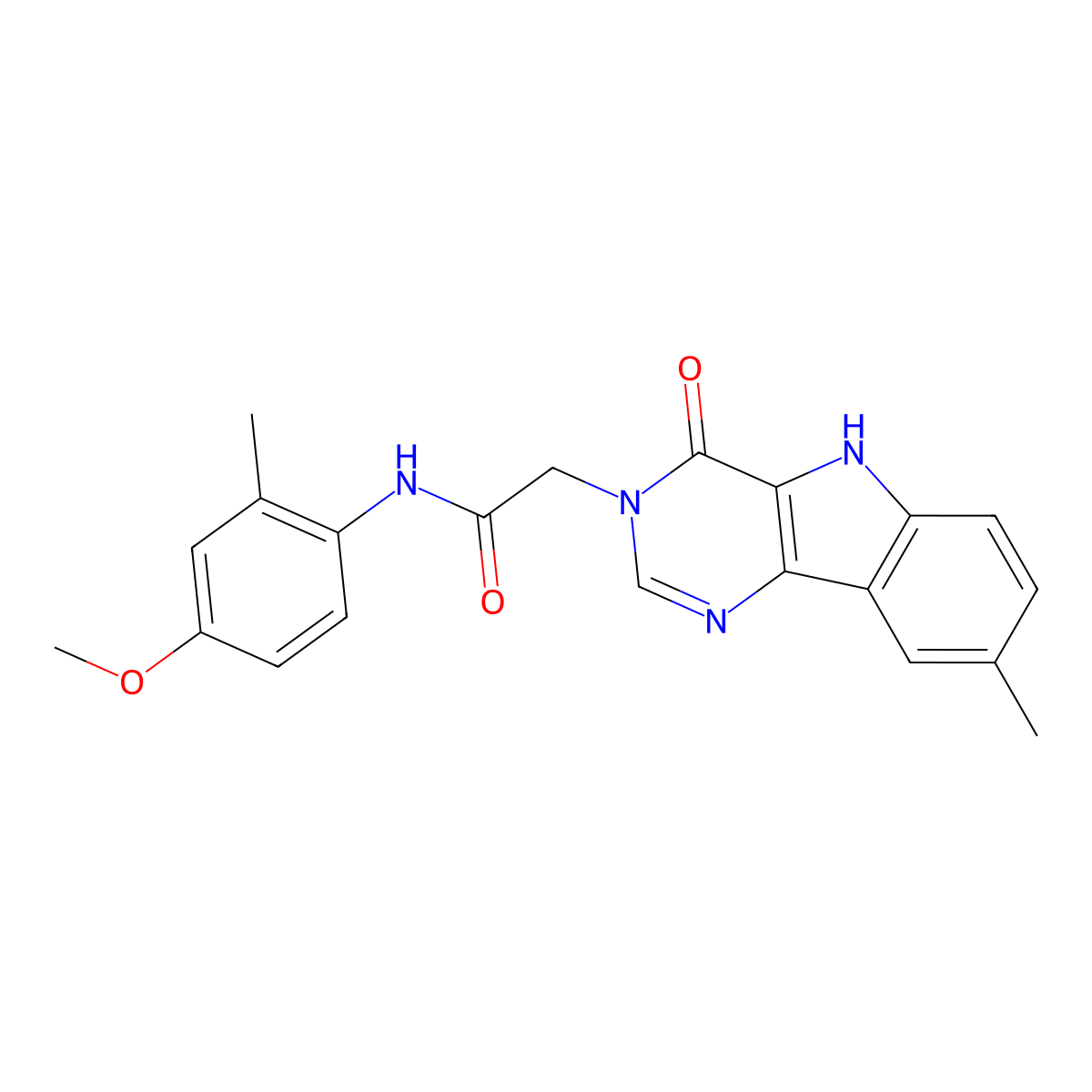 N-(4-methoxy-2-methylphenyl)-2-{8-methyl-4-oxo-3H,4H,5H-pyrimido[5,4-b]indol-3-yl}acetamide molecular structure, CAS 1105215-89-1
