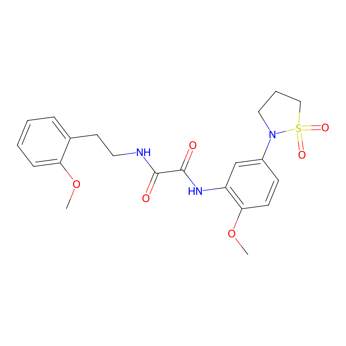 N1-(5-(1,1-dioxidoisothiazolidin-2-yl)-2-methoxyphenyl)-N2-(2-methoxyphenethyl)oxalamide molecular structure, CAS 1105215-91-5