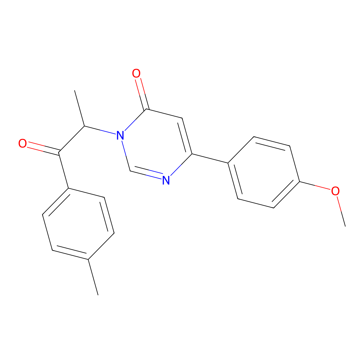 6-(4-methoxyphenyl)-3-(1-oxo-1-(p-tolyl)propan-2-yl)pyrimidin-4(3H)-one molecular structure, CAS 1105216-02-1