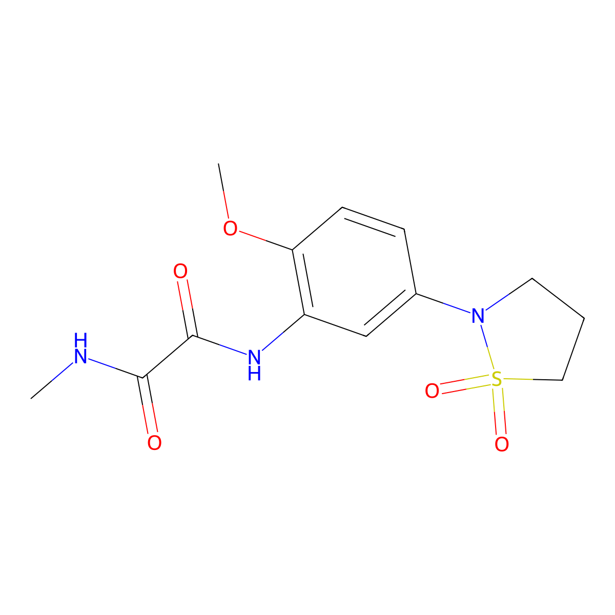 N1-(5-(1,1-dioxidoisothiazolidin-2-yl)-2-methoxyphenyl)-N2-methyloxalamide molecular structure, CAS 1105216-07-6