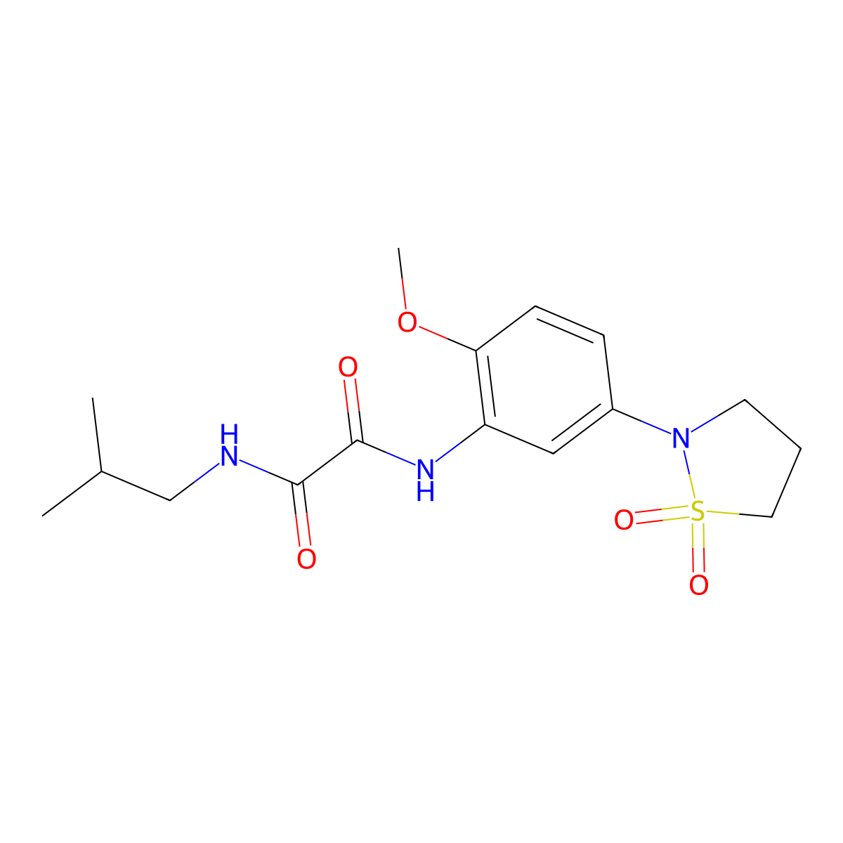 N1-(5-(1,1-dioxidoisothiazolidin-2-yl)-2-methoxyphenyl)-N2-isobutyloxalamide molecular structure, CAS 1105216-11-2