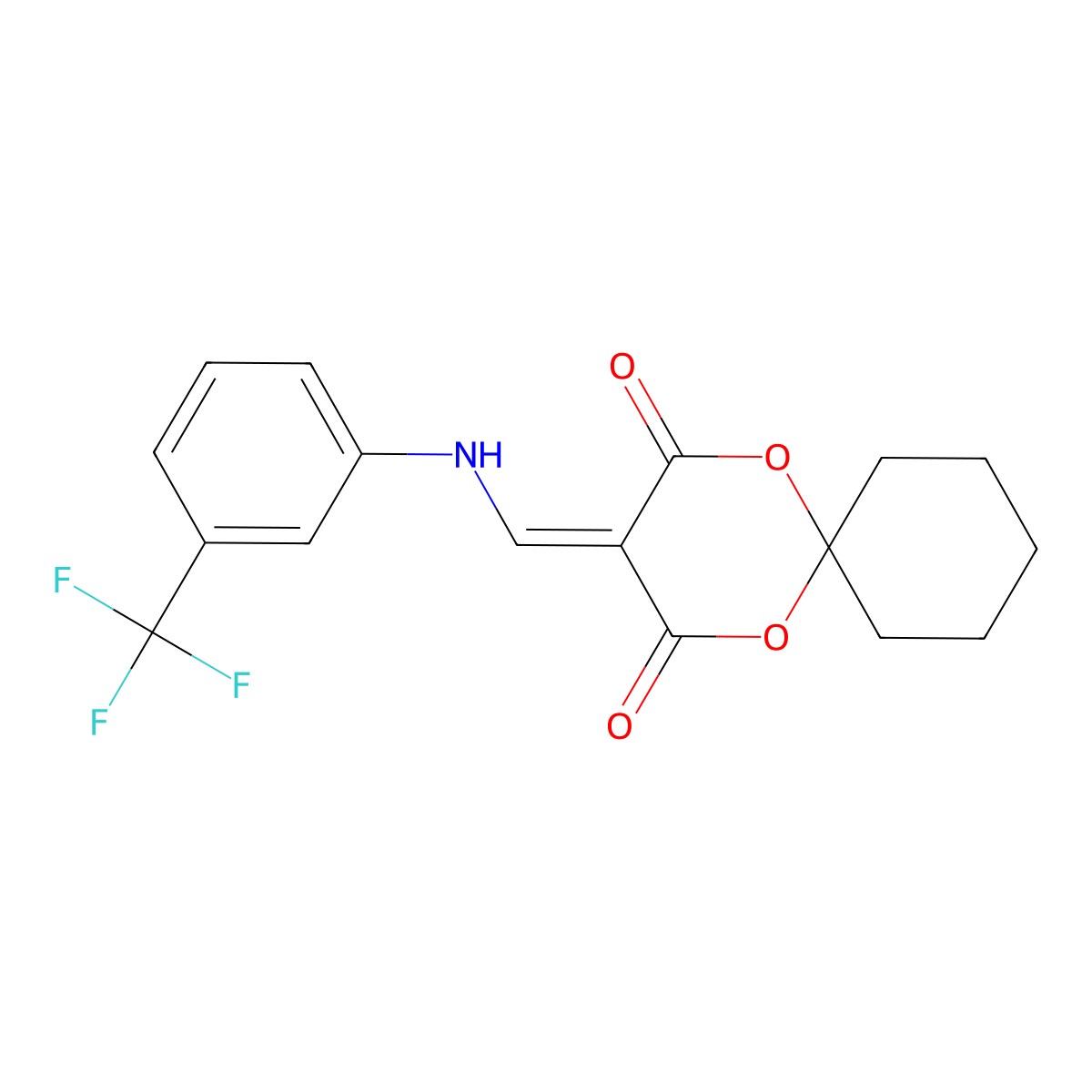 3-(((3-(Trifluoromethyl)phenyl)amino)methylene)-1,5-dioxaspiro[5.5]undecane-2,4-dione molecular structure, CAS 1105216-12-3