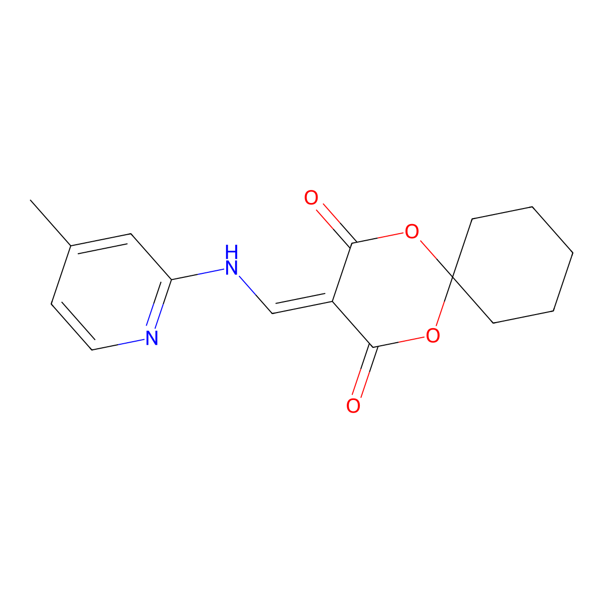 3-(((4-Methylpyridin-2-yl)amino)methylene)-1,5-dioxaspiro[5.5]undecane-2,4-dione molecular structure, CAS 1105216-20-3