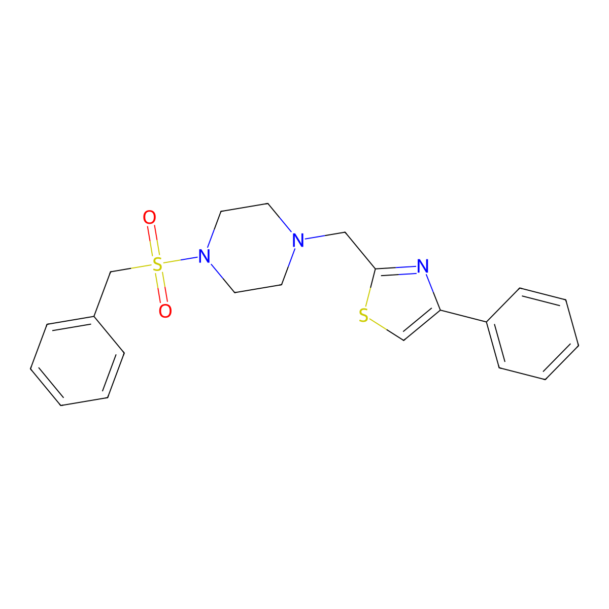 2-((4-(Benzylsulfonyl)piperazin-1-yl)methyl)-4-phenylthiazole molecular structure, CAS 1105216-25-8