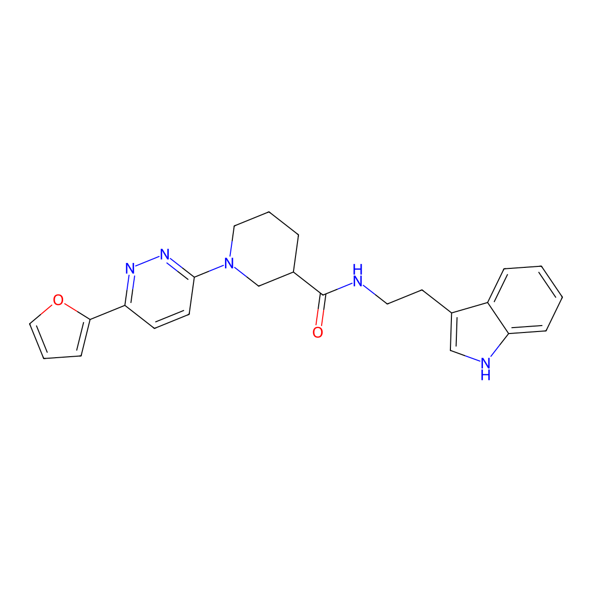 1-[6-(furan-2-yl)pyridazin-3-yl]-N-[2-(1H-indol-3-yl)ethyl]piperidine-3-carboxamide molecular structure, CAS 1105216-39-4