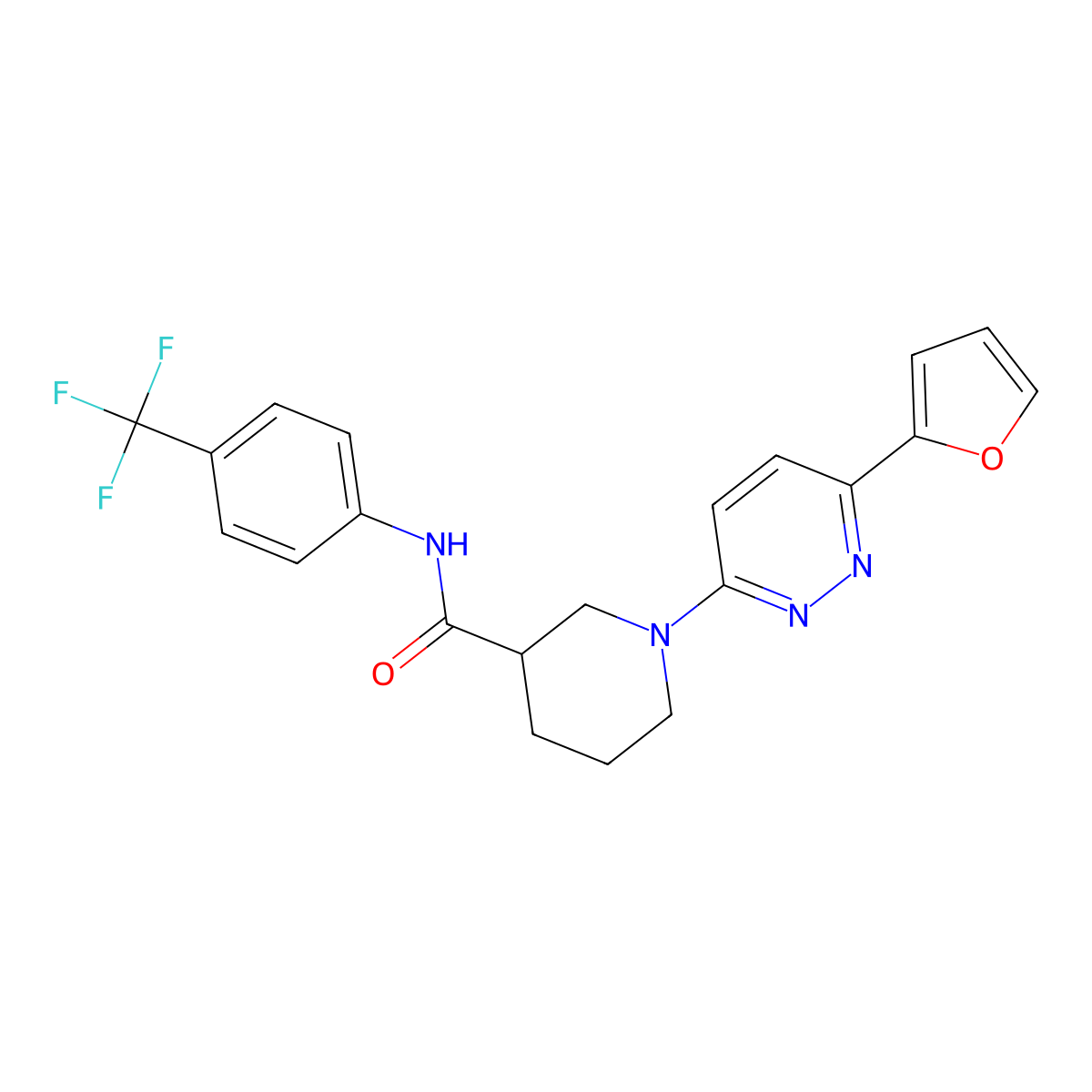 1-[6-(furan-2-yl)pyridazin-3-yl]-N-[4-(trifluoromethyl)phenyl]piperidine-3-carboxamide molecular structure, CAS 1105216-55-4