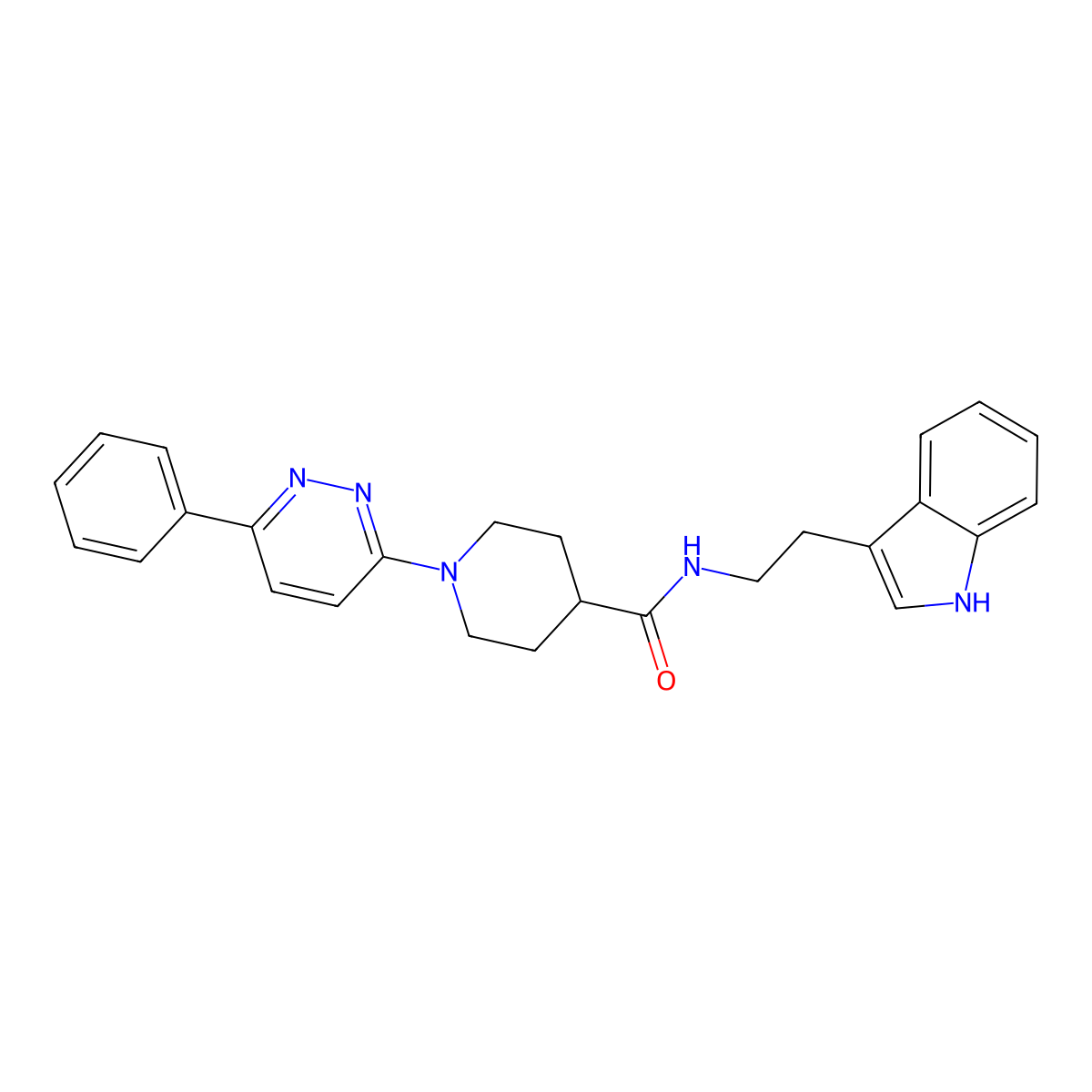 N-[2-(1H-indol-3-yl)ethyl]-1-(6-phenylpyridazin-3-yl)piperidine-4-carboxamide molecular structure, CAS 1105216-81-6