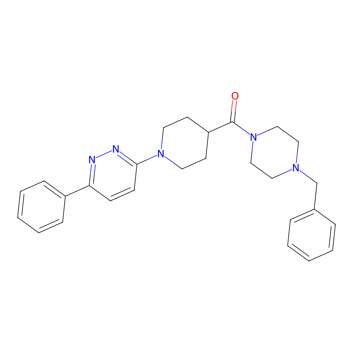 (4-Benzylpiperazin-1-yl)(1-(6-phenylpyridazin-3-yl)piperidin-4-yl)methanone molecular structure, CAS 1105216-86-1