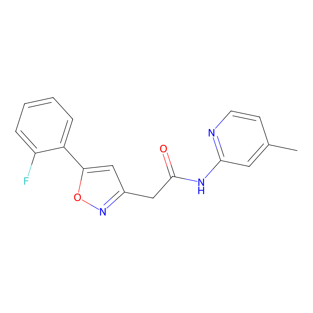 2-(5-(2-fluorophenyl)isoxazol-3-yl)-N-(4-methylpyridin-2-yl)acetamide molecular structure, CAS 1105217-02-4