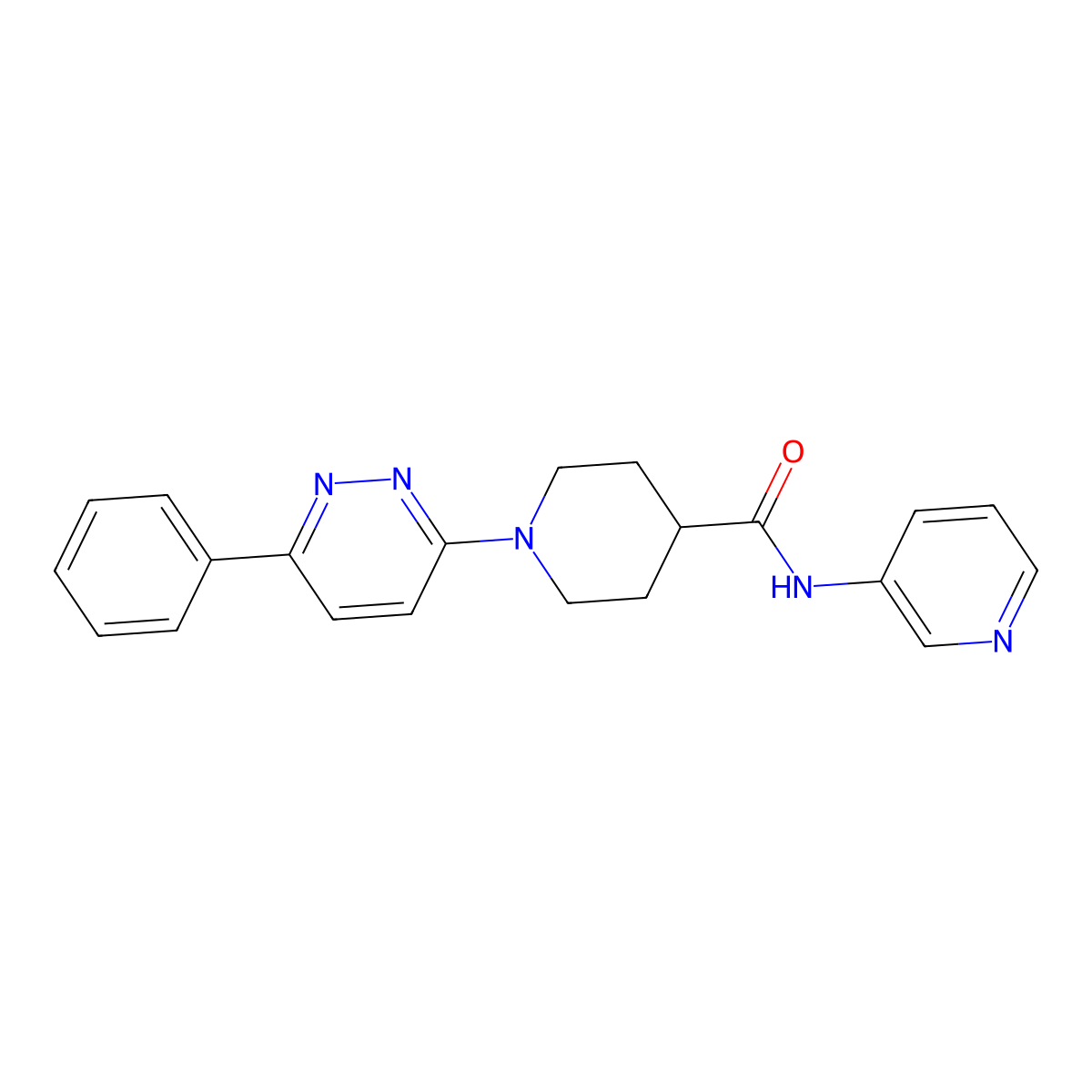 1-(6-phenylpyridazin-3-yl)-N-(pyridin-3-yl)piperidine-4-carboxamide molecular structure, CAS 1105217-05-7