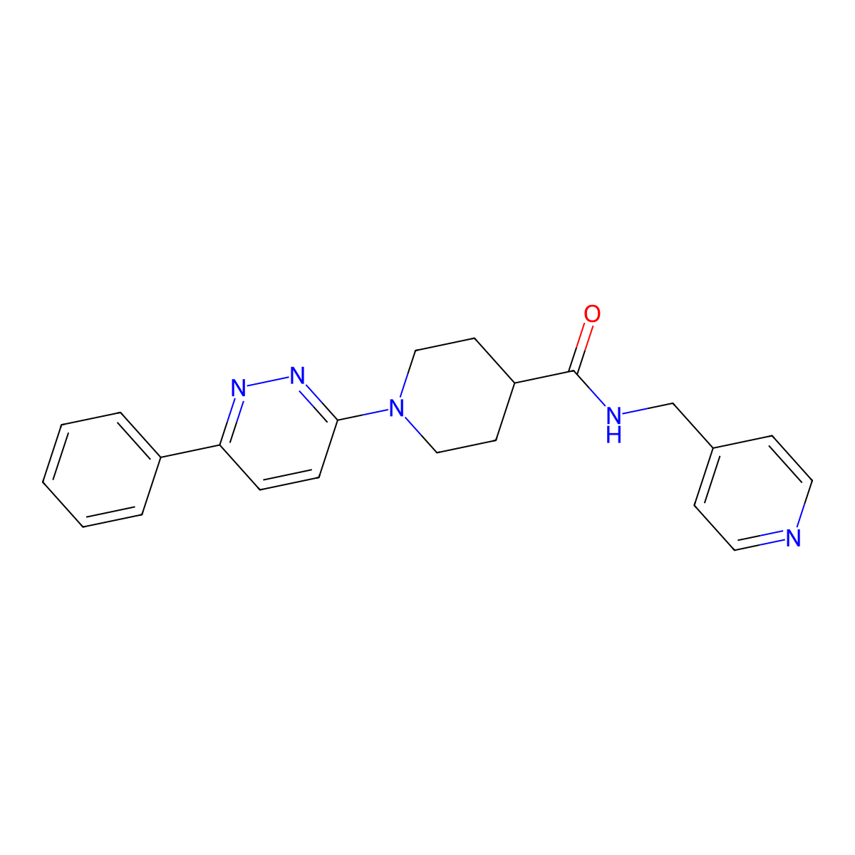 1-(6-phenylpyridazin-3-yl)-N-(pyridin-4-ylmethyl)piperidine-4-carboxamide molecular structure, CAS 1105217-10-4