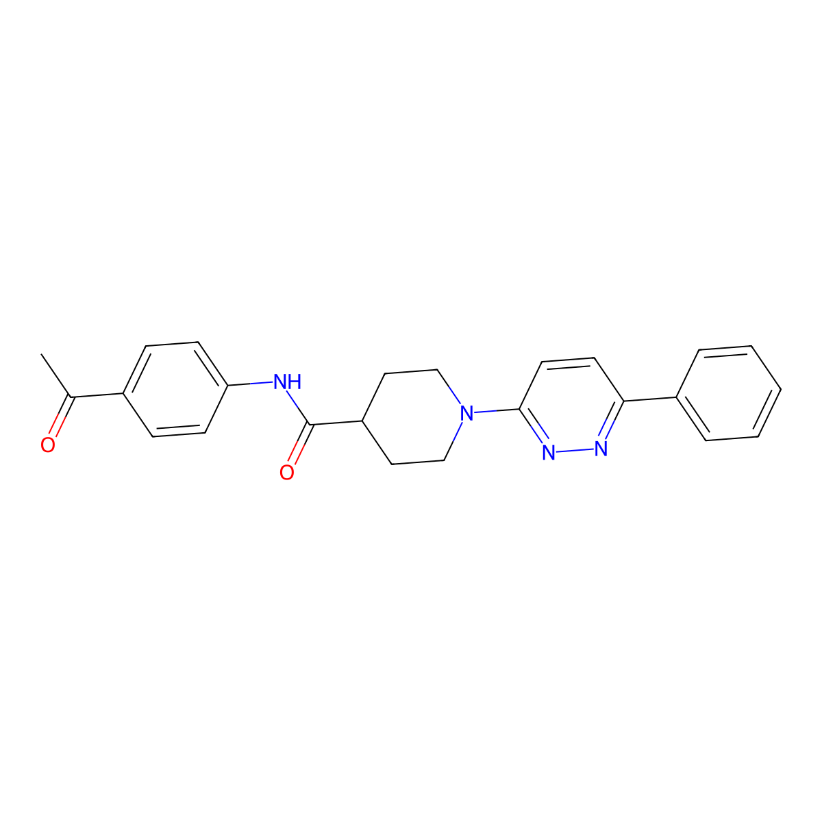 N-(4-acetylphenyl)-1-(6-phenylpyridazin-3-yl)piperidine-4-carboxamide molecular structure, CAS 1105217-19-3