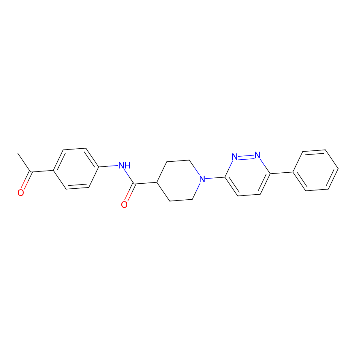N-(4-acetylphenyl)-1-(6-phenylpyridazin-3-yl)piperidine-4-carboxamide molecular structure, CAS 1105217-19-3