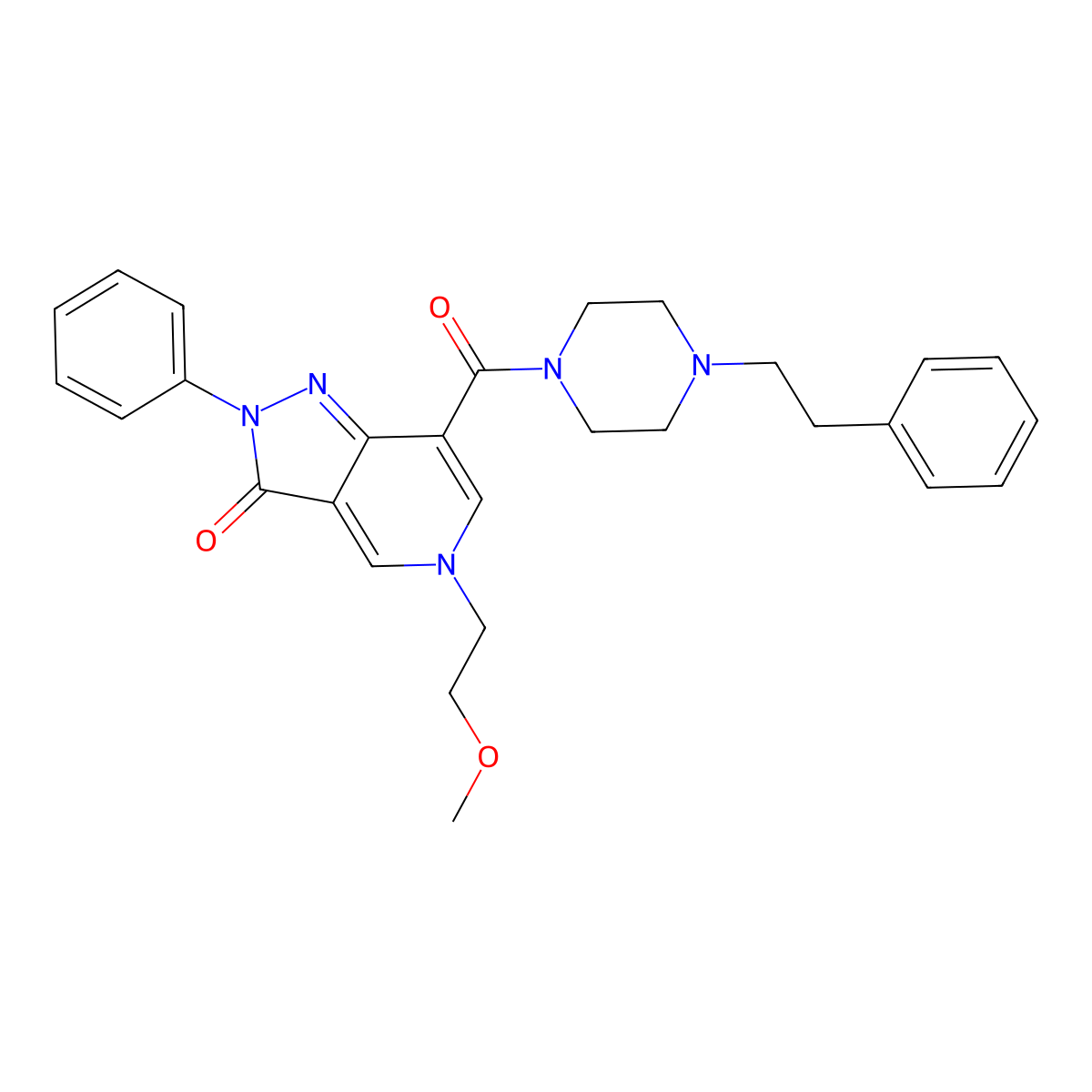 5-(2-methoxyethyl)-7-(4-phenethylpiperazine-1-carbonyl)-2-phenyl-2H-pyrazolo[4,3-c]pyridin-3(5H)-one molecular structure, CAS 1105217-22-8