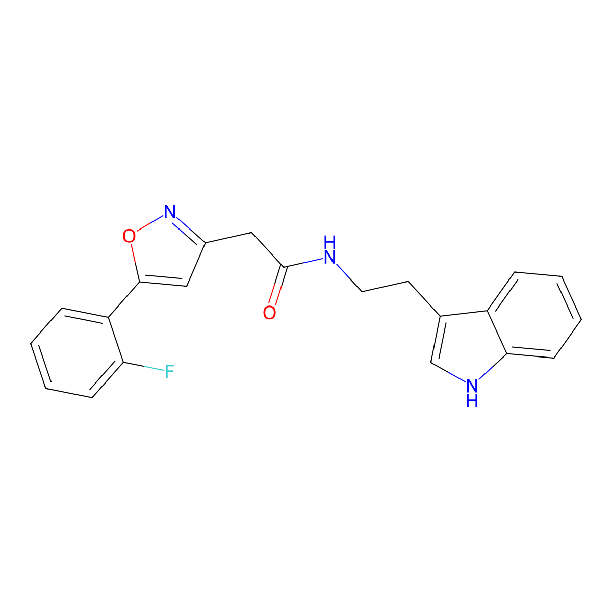 N-(2-(1H-indol-3-yl)ethyl)-2-(5-(2-fluorophenyl)isoxazol-3-yl)acetamide molecular structure, CAS 1105217-31-9