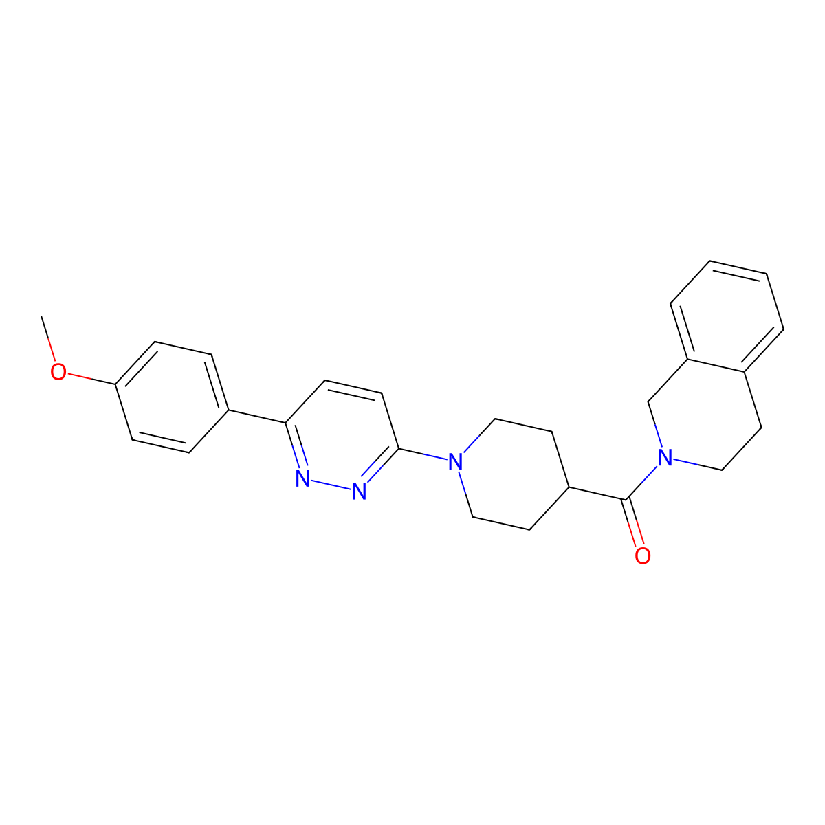 (3,4-dihydroisoquinolin-2(1H)-yl)(1-(6-(4-methoxyphenyl)pyridazin-3-yl)piperidin-4-yl)methanone molecular structure, CAS 1105217-34-2