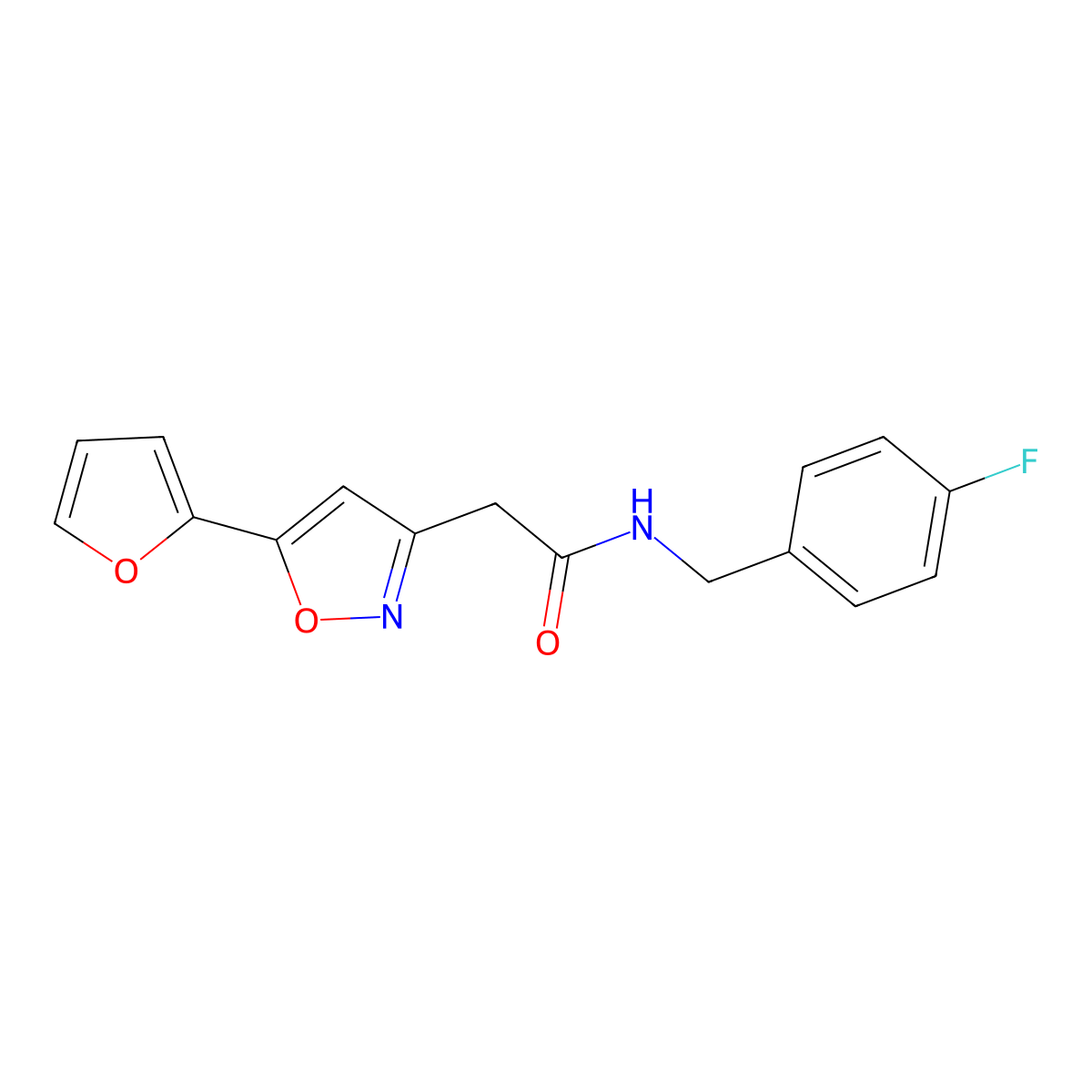 N-(4-fluorobenzyl)-2-(5-(furan-2-yl)isoxazol-3-yl)acetamide molecular structure, CAS 1105217-36-4