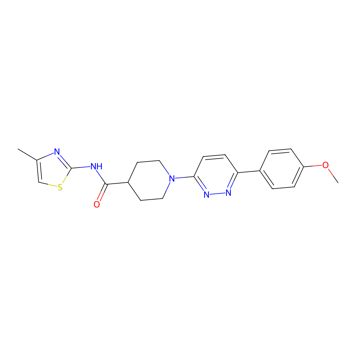 1-(6-(4-methoxyphenyl)pyridazin-3-yl)-N-(4-methylthiazol-2-yl)piperidine-4-carboxamide molecular structure, CAS 1105217-55-7