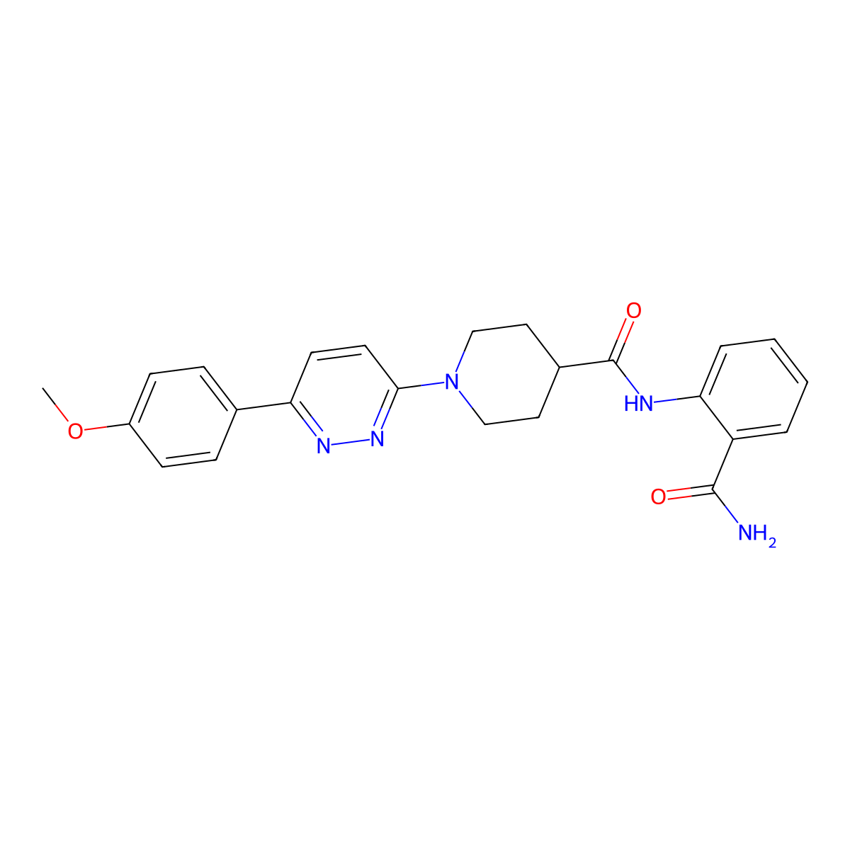 N-(2-carbamoylphenyl)-1-[6-(4-methoxyphenyl)pyridazin-3-yl]piperidine-4-carboxamide molecular structure, CAS 1105217-79-5