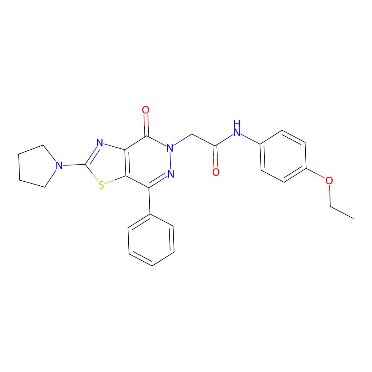 N-(4-ethoxyphenyl)-2-(4-oxo-7-phenyl-2-(pyrrolidin-1-yl)thiazolo[4,5-d]pyridazin-5(4H)-yl)acetamide molecular structure, CAS 1105217-83-1