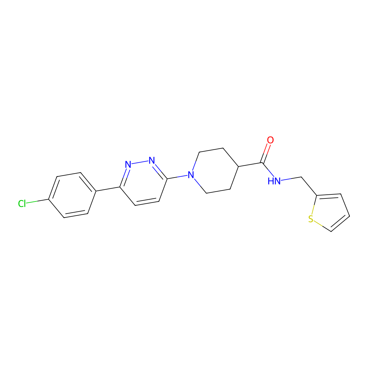 1-(6-(4-chlorophenyl)pyridazin-3-yl)-N-(thiophen-2-ylmethyl)piperidine-4-carboxamide molecular structure, CAS 1105217-91-1