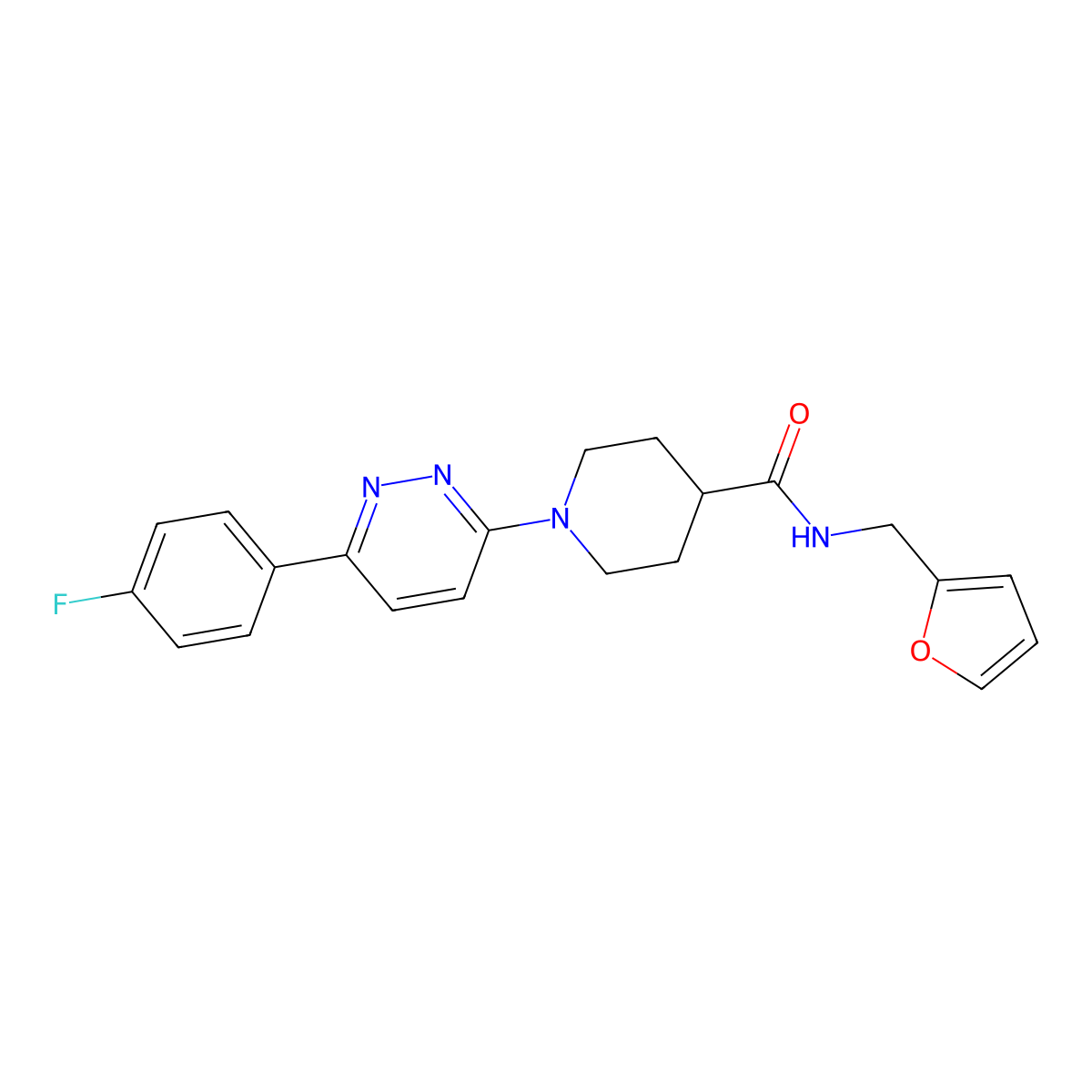 1-(6-(4-fluorophenyl)pyridazin-3-yl)-N-(furan-2-ylmethyl)piperidine-4-carboxamide molecular structure, CAS 1105218-13-0