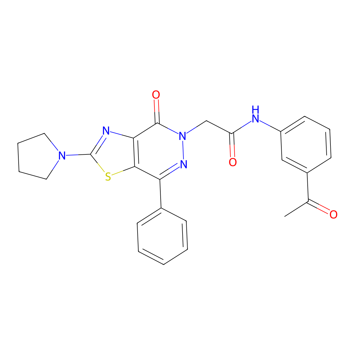 N-(3-acetylphenyl)-2-(4-oxo-7-phenyl-2-(pyrrolidin-1-yl)thiazolo[4,5-d]pyridazin-5(4H)-yl)acetamide molecular structure, CAS 1105218-17-4