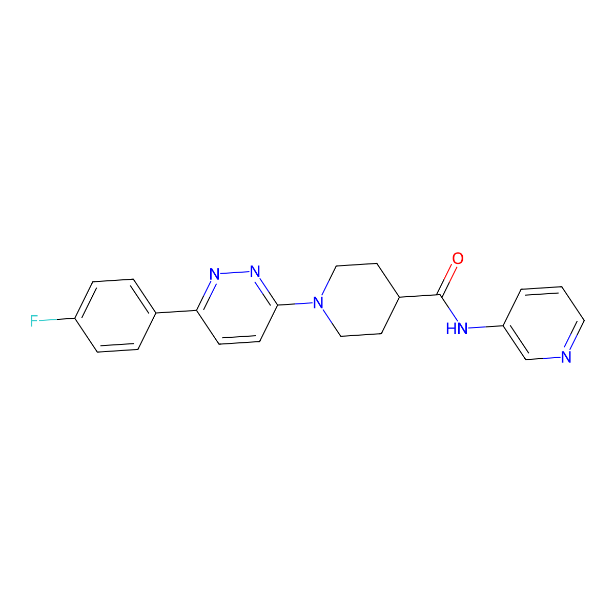1-(6-(4-fluorophenyl)pyridazin-3-yl)-N-(pyridin-3-yl)piperidine-4-carboxamide molecular structure, CAS 1105218-19-6