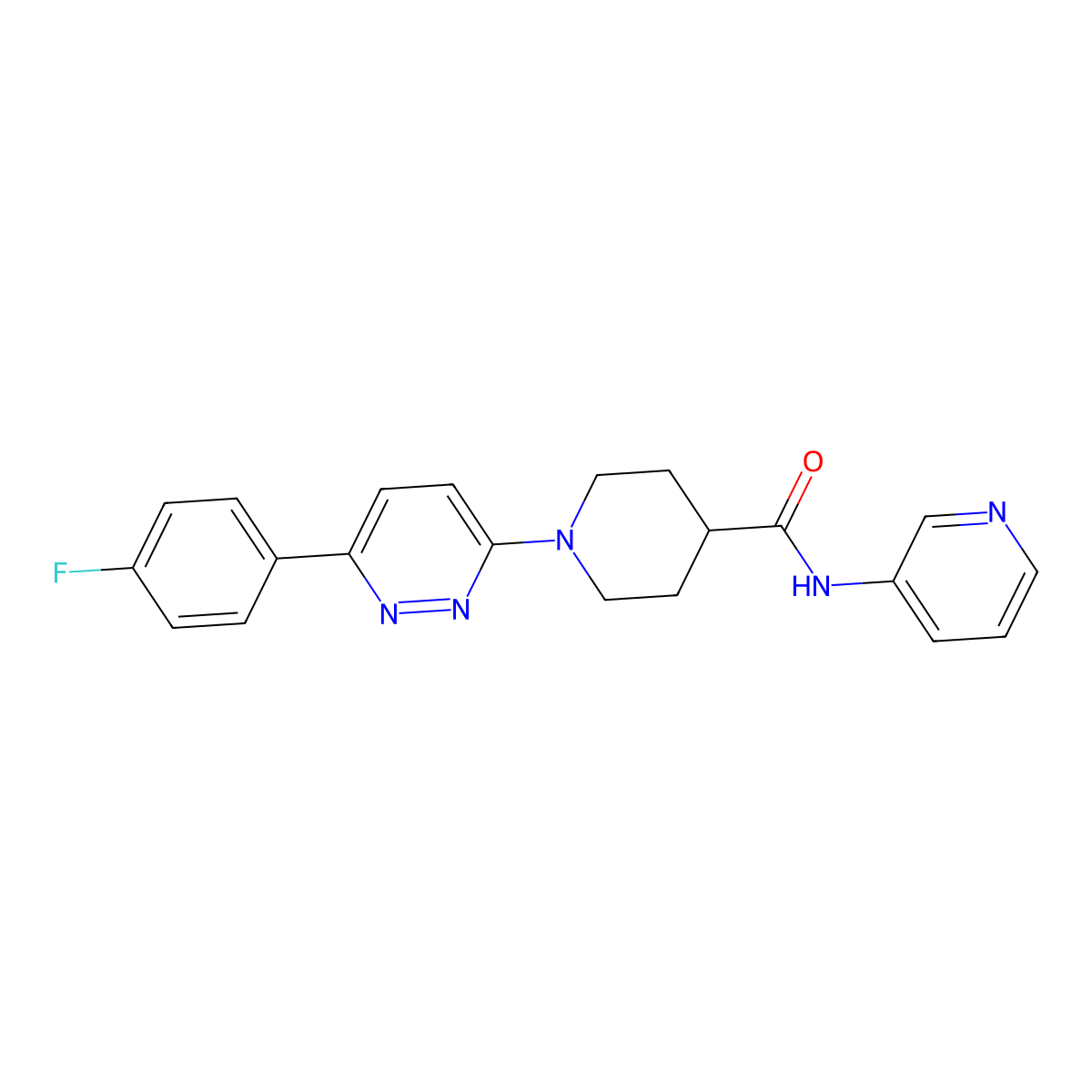 1-(6-(4-fluorophenyl)pyridazin-3-yl)-N-(pyridin-3-yl)piperidine-4-carboxamide molecular structure, CAS 1105218-19-6