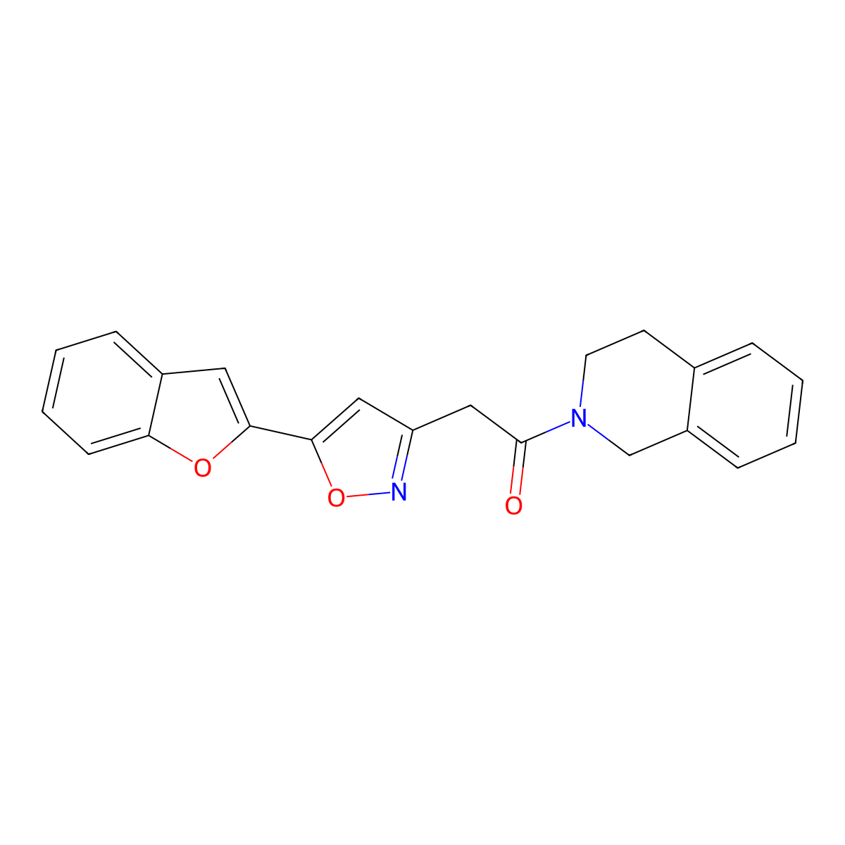 2-(5-(benzofuran-2-yl)isoxazol-3-yl)-1-(3,4-dihydroisoquinolin-2(1H)-yl)ethanone molecular structure, CAS 1105218-27-6